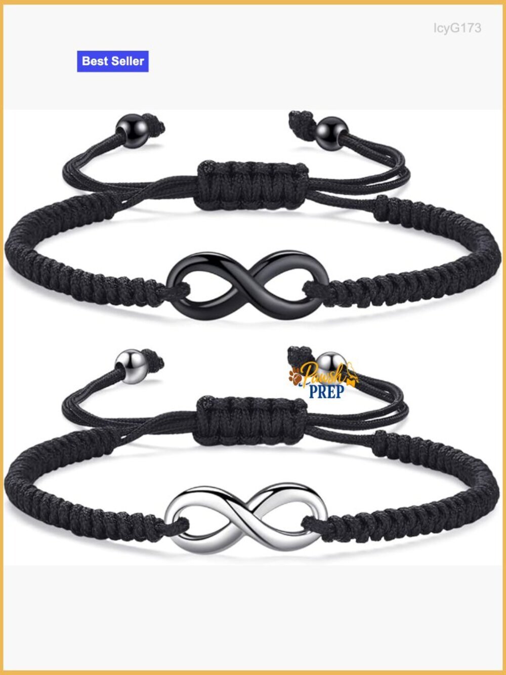 Stainless Steel Infinity Charm Bracelet Set Adjustable Unisex Matching